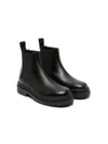 Versace Slip-on Leather Ankle Boots In Black