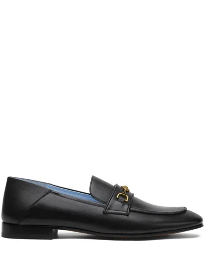 Versace Slipper Calf Leather Shoes In Black