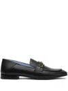 Versace Men Slipper Calf Leather In V Black  Gold