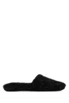 VERSACE BLACK COTTON BLEND SLIPPERS