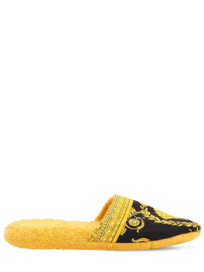 Versace Slippers In Fabric In Yellow