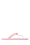Versace Pink Rubber Thong Slippers In Pink