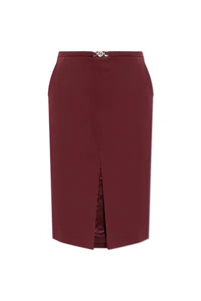Versace Slit-detailed Pencil Skirt In Purple