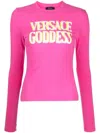 VERSACE SLOGAN-PRINT LONG-SLEEVE T-SHIRT