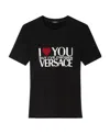 Versace Teen Girls I Love You T-shirt In Black