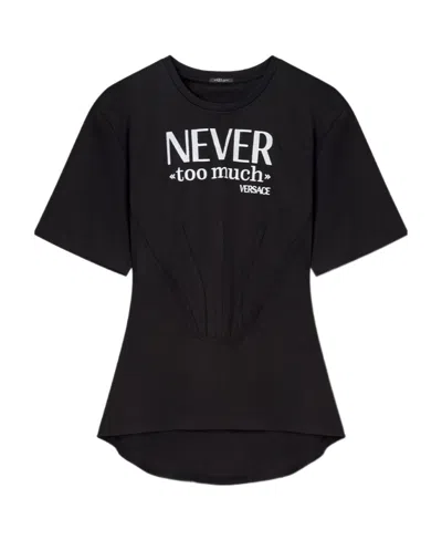 Versace Slogan-print T-shirt In Black
