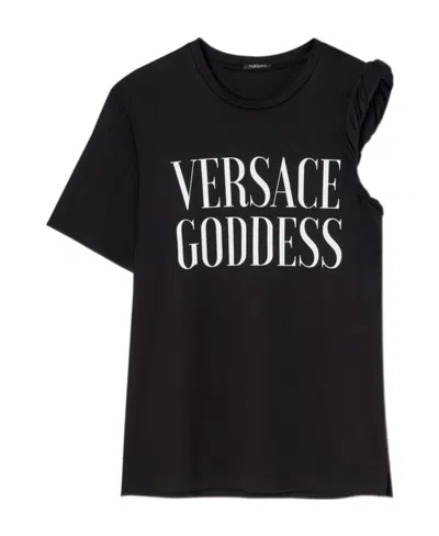 VERSACE VERSACE LOGO PRINTED CREWNECK T-SHIRT