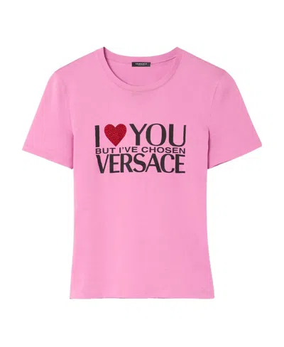 VERSACE VERSACE LOGO PRINTED CREWNECK T-SHIRT