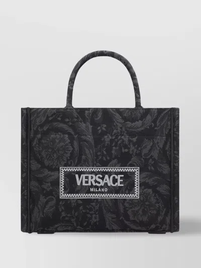 Versace Small Athena Tote Bag In Black