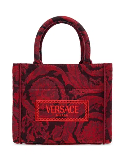 Versace Small Barocco Athena Bag In Rot