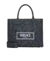 Versace Small Barocco Athena Tote Bag In Black