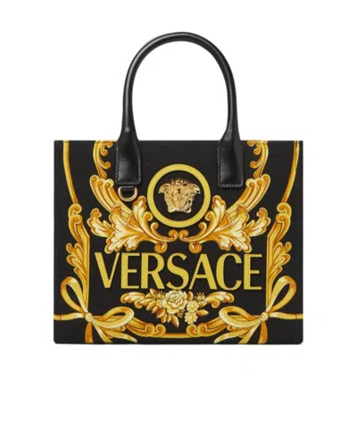 Versace Small Cameo La Medusa Shoulder Bag In Black
