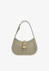 Versace Small Greca Goddess Hobo Bag In Calf Leather In Gray