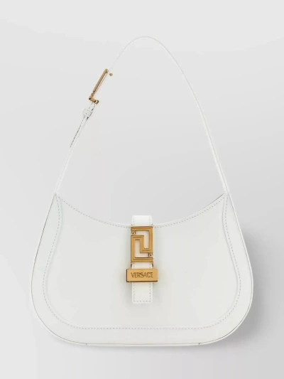 Versace Small Greca Goddess Shoulder Bag In White