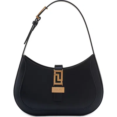 Versace Greek Hobo Bag In Black