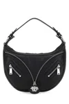 Versace Small Smooth Leather Top Handle Bag In Blackpalladium