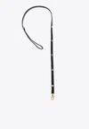Versace Small Icon Leather Pet Leash In Black