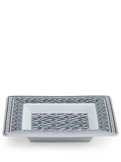 Versace Kleine Schale Mit La Greca-print In Braun