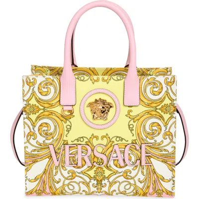 Versace Small La Medusa Canvas Tote In Multi