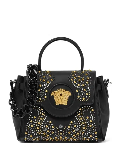 Versace Small La Medusa-hardware Top-handle Tote Bag In Black