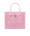 Versace Small La Medusa Laser-cut Tote Bag In Pink