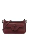 Versace Small La Medusa Leather Shoulder Bag In Brown