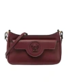 Versace Small La Medusa Leather Shoulder Bag In Burgundy