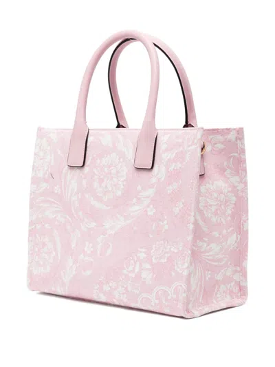 Versace Small La Medusa Printed Tote Bag In Pink