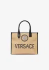 Versace Small La Medusa Studded Logo Tote Bag