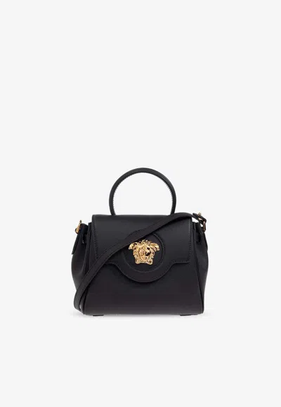 Versace Small La Medusa Top Handle Bag In Black