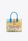 Versace Small La Medusa Underwater Barocco Tote Bag In Multi
