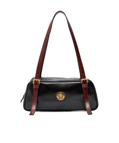 Versace Small Leather Shoulder Bag In Pattern