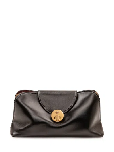 Versace Small Leather Shoulder Bag With Gold-tone Hardware In Black-gold82