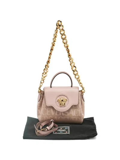 Pre-owned Versace Small Leather Tote Bag In Pink