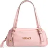 Versace Small Logo East/west Leather Shoulder Bag In English Rose  Gold