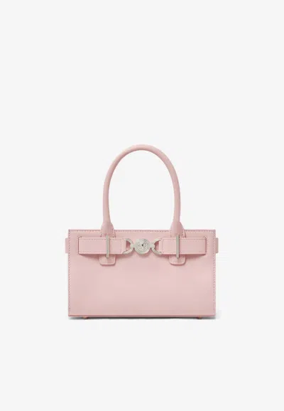 Versace Small Medusa '95 Calf Leather Top Handle Bag In Pink