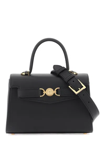Versace Elegant Black Top Handle Handbag For Women