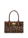 Versace Small Medusa '95 Leopard Tote Bag In Brown