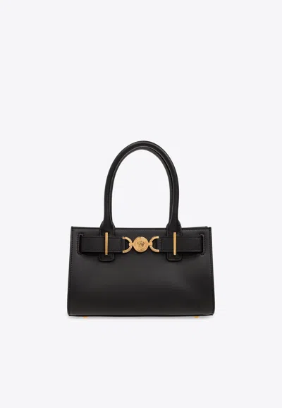 Versace Small Medusa '95 Top Handle Bag In Black