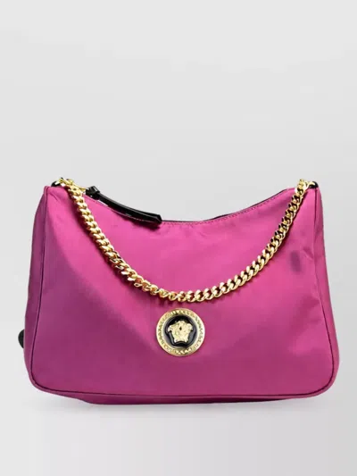 Versace Small Nylon Leather Clutch Bag