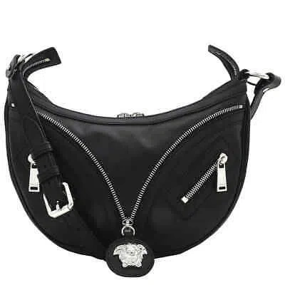 Pre-owned Versace Small Repeat Hobo Bag - Black 10076801a058781b00p