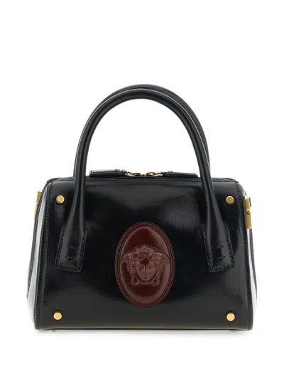 Versace Small Rommy Tote Bag In Black