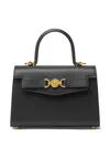 Versace Small Top Handle Calf Leather In Black