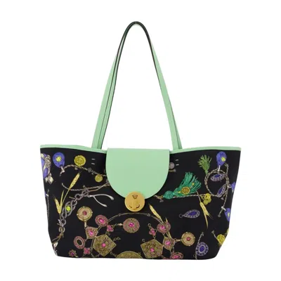 Versace Small Tote Bag 'st. Broken Jewels' -  - Cotton - Multi In Multicolor