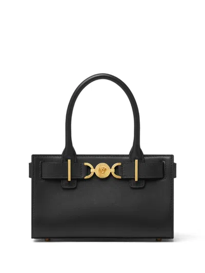 Versace Small Tote Calf Leather Bags In Black