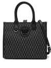 Versace Small V Allover La Medusa Tote Bag In Gray