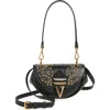 Versace Small Virtus Leather Shoulder Bag
