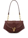 Versace Virtus Small Leather Shoulder Bag In Red