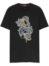 Versace Snake-embroidered T-shirt In Black