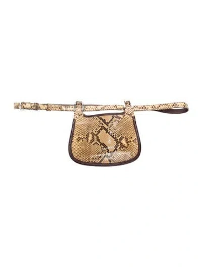 Pre-owned Versace Snakeskin Belt Bag In Silver